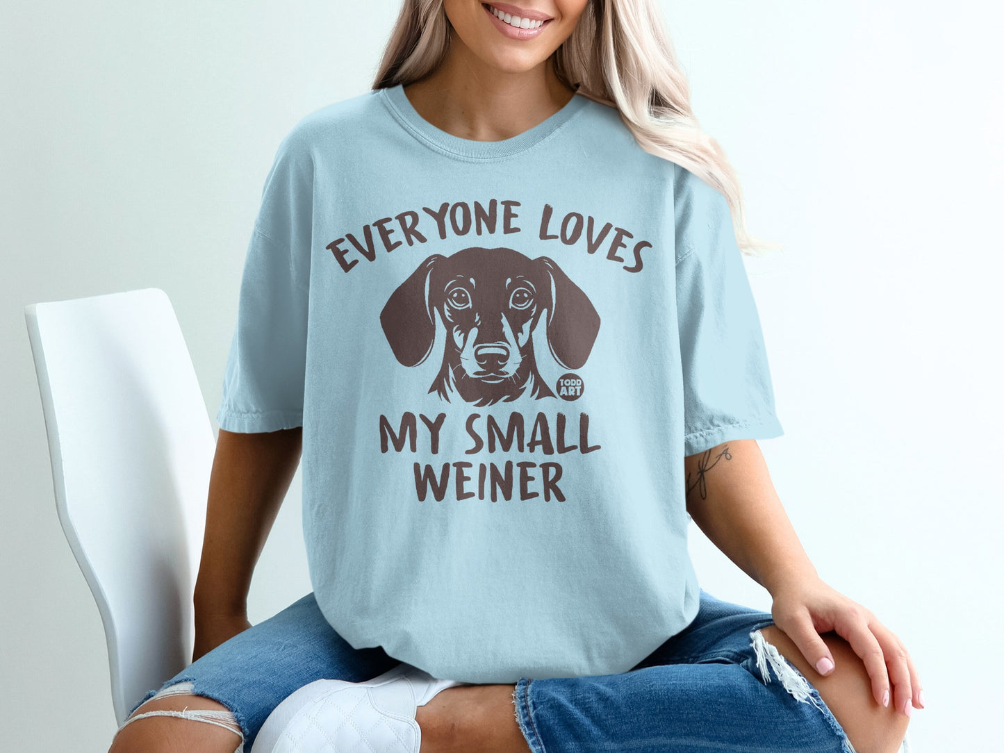 Everyone Loves My Small Weiner Dachshund Graphic Shirt