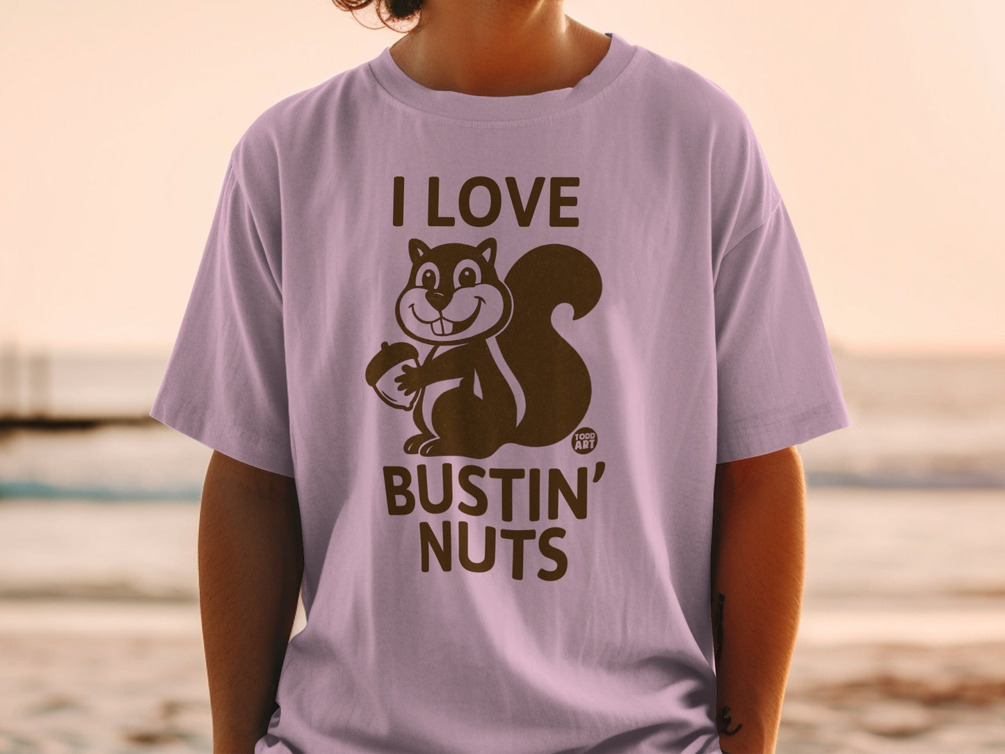Funny Squirrel T-Shirt, I Love Bustin' Nuts Acorn Tee, Humorous Animal Pun Shirt, Sarcastic Fall Autumn Shirt, Squirrel Lover Gift T-Shirts
