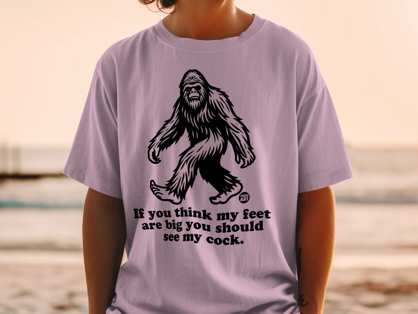 Bigfoot Feet Joke Gift Tee Shirt for Funny Adults