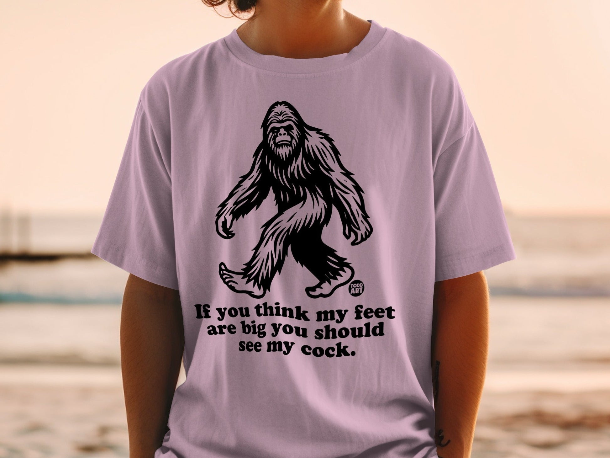 Bigfoot Feet Joke Gift Tee Shirt for Funny Adults