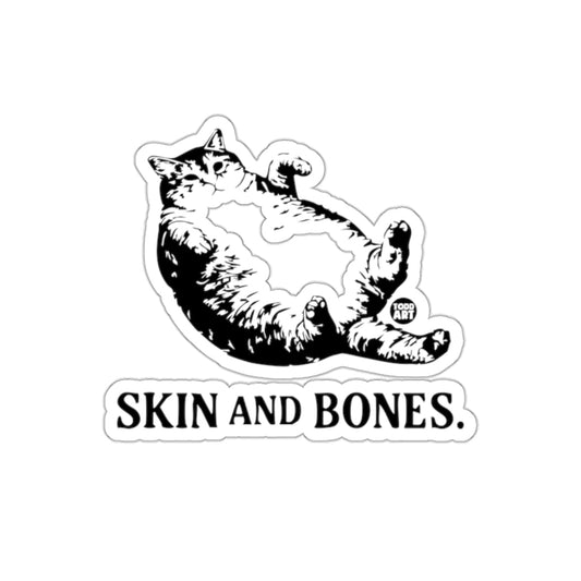 Skin AND Bones Reclining Cat Artistic Design 