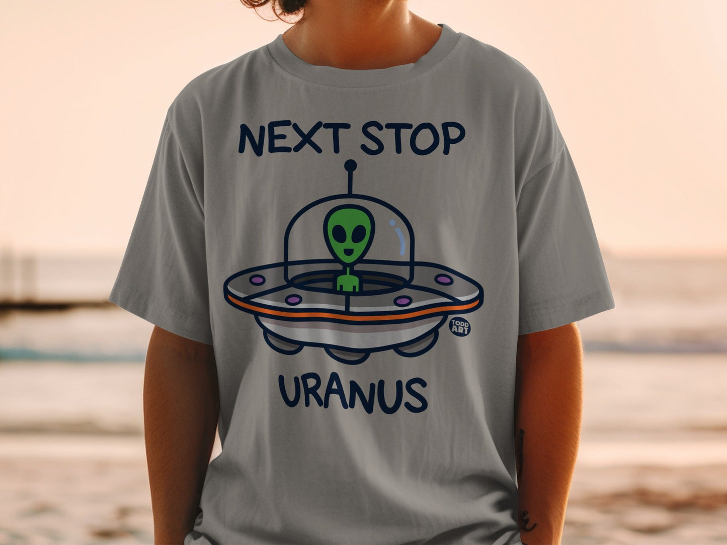 Next Stop Uranus Alien Graphic T-Shirt