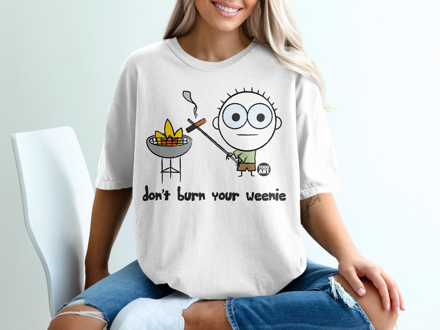 Don't Burn Your Weenie Funny Graphic T-shirt