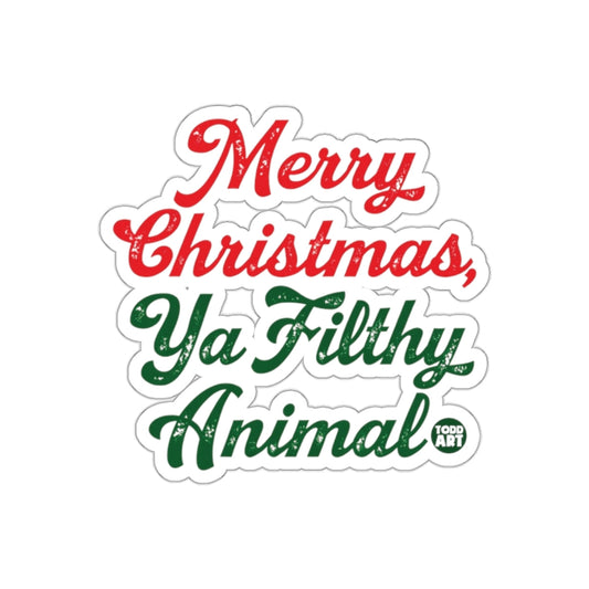 Merry Christmas Ya Filthy Animal Sticker Gift Item