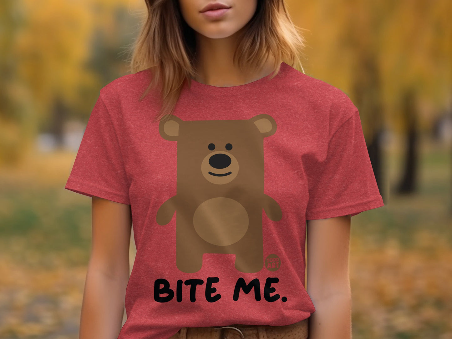 Bite Me Bear Graphic T-Shirt for Casual Wear