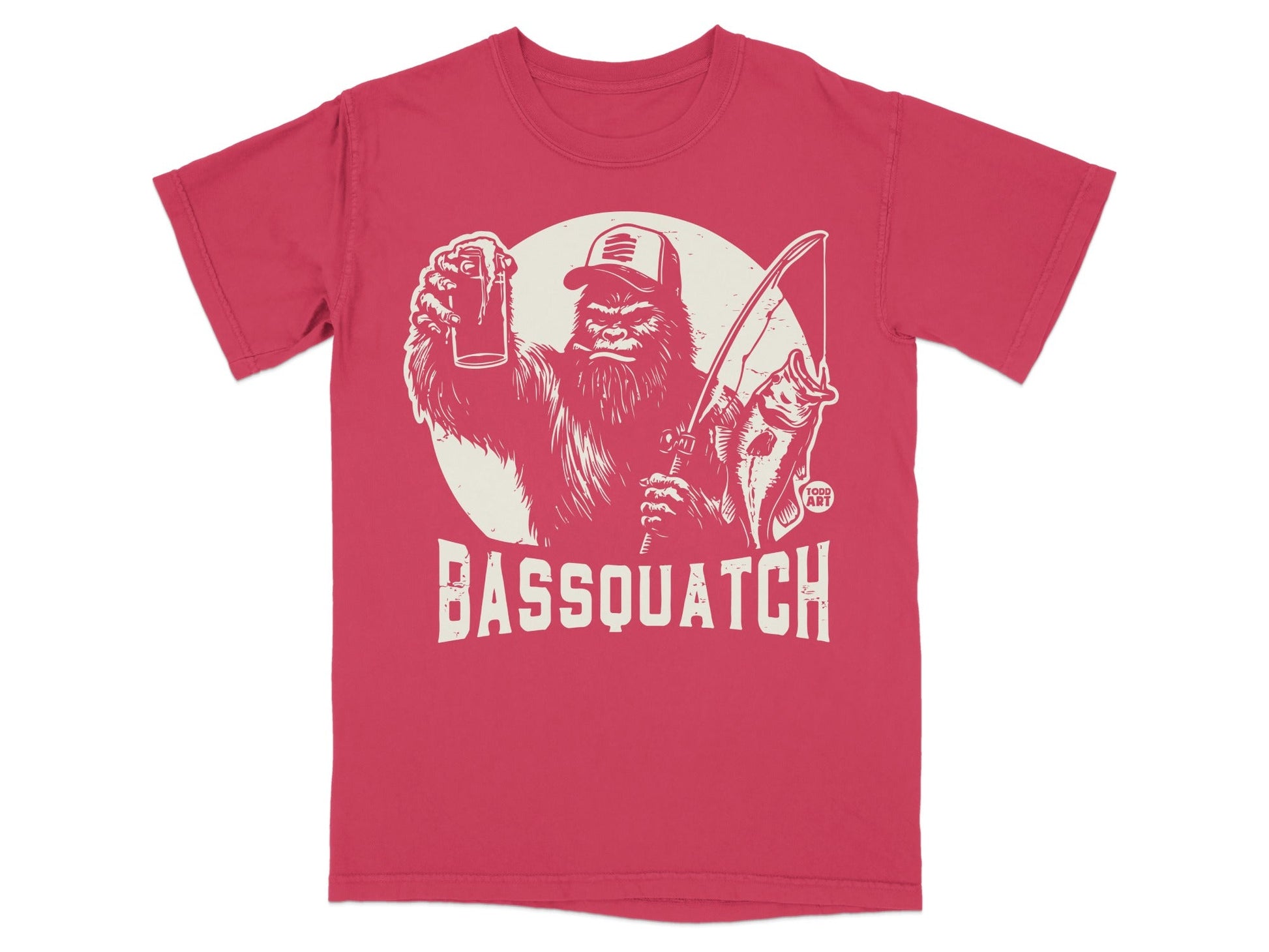 Bassquatch Fishing Sasquatch Graphic T-Shirt