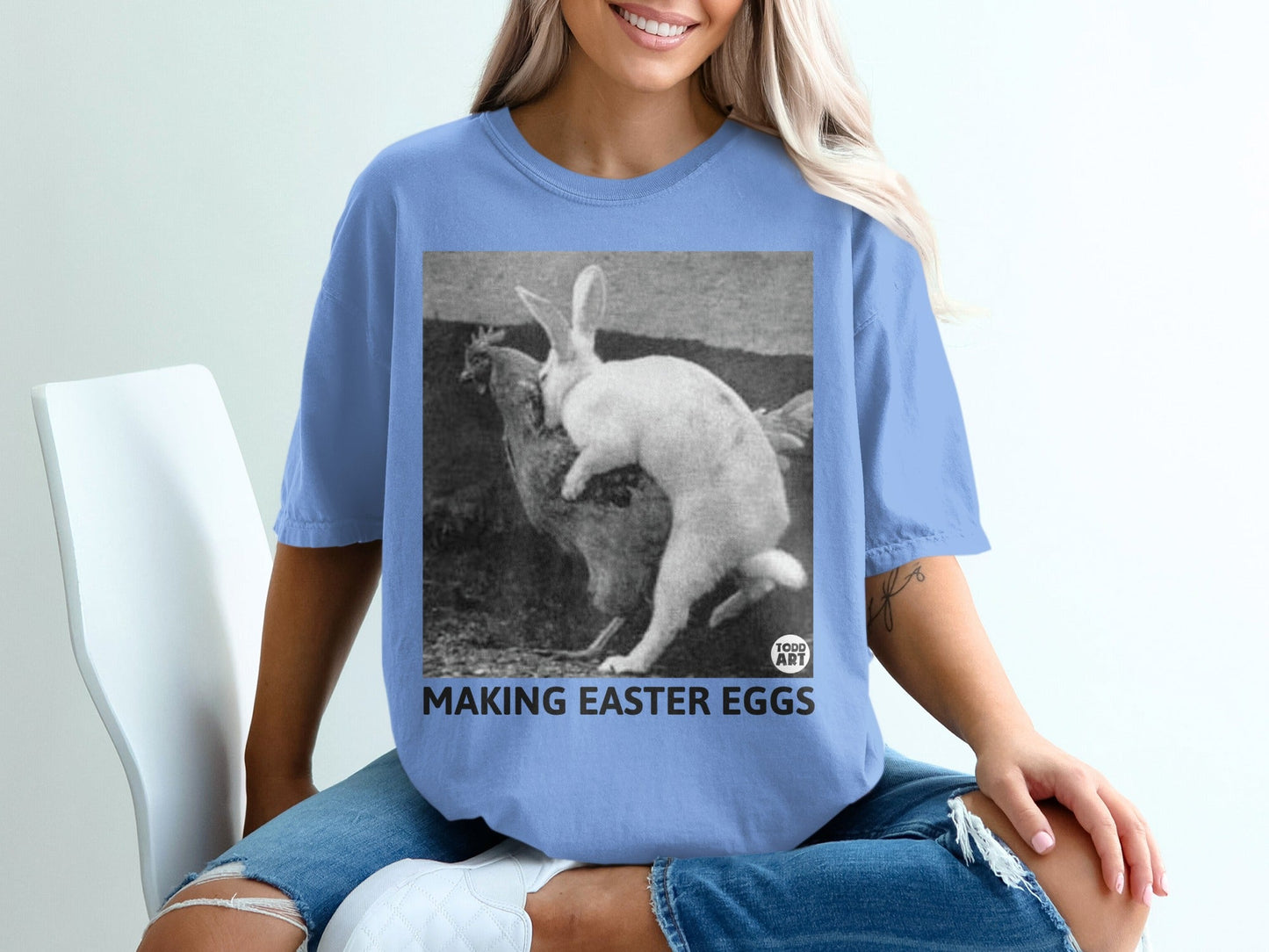 Making Easter Eggs Funny Graphic Tee Shirt