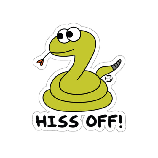 Hiss Off Snake with Cartoon Eyes Funny Snake Design sticker