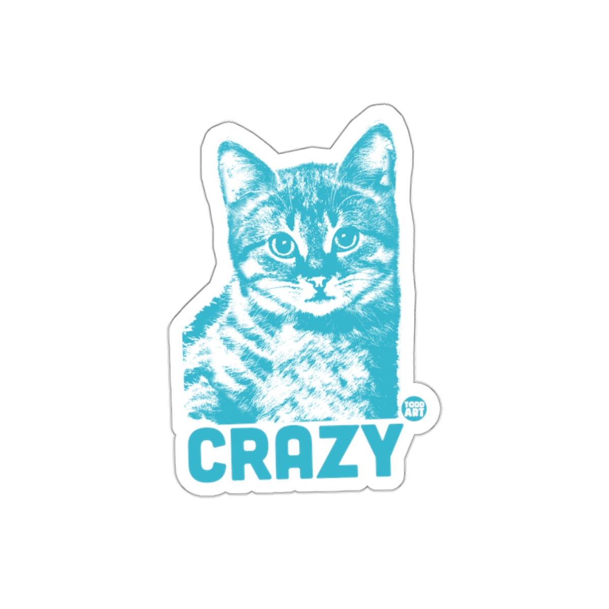 Crazy Cat by Todd Art Graphic Illustration sticker