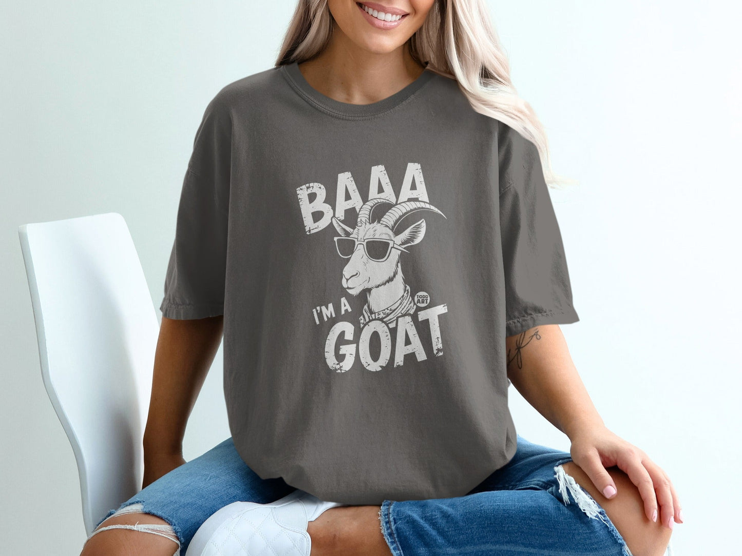 BAAA I'm a GOAT Graphic Tee Shirt Fun Animal Art