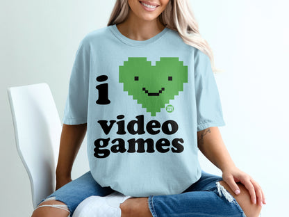 I Love Video Games Graphic Tee Fun Casual Wear