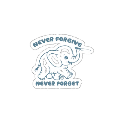 Playful Elephant Never Forgive Never Forget sticker