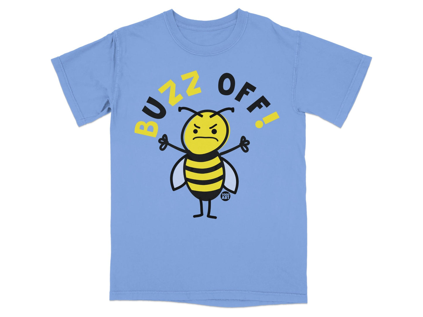 BuzZ Off Angry Bee Graphic Design Short Sleeve Shirt
