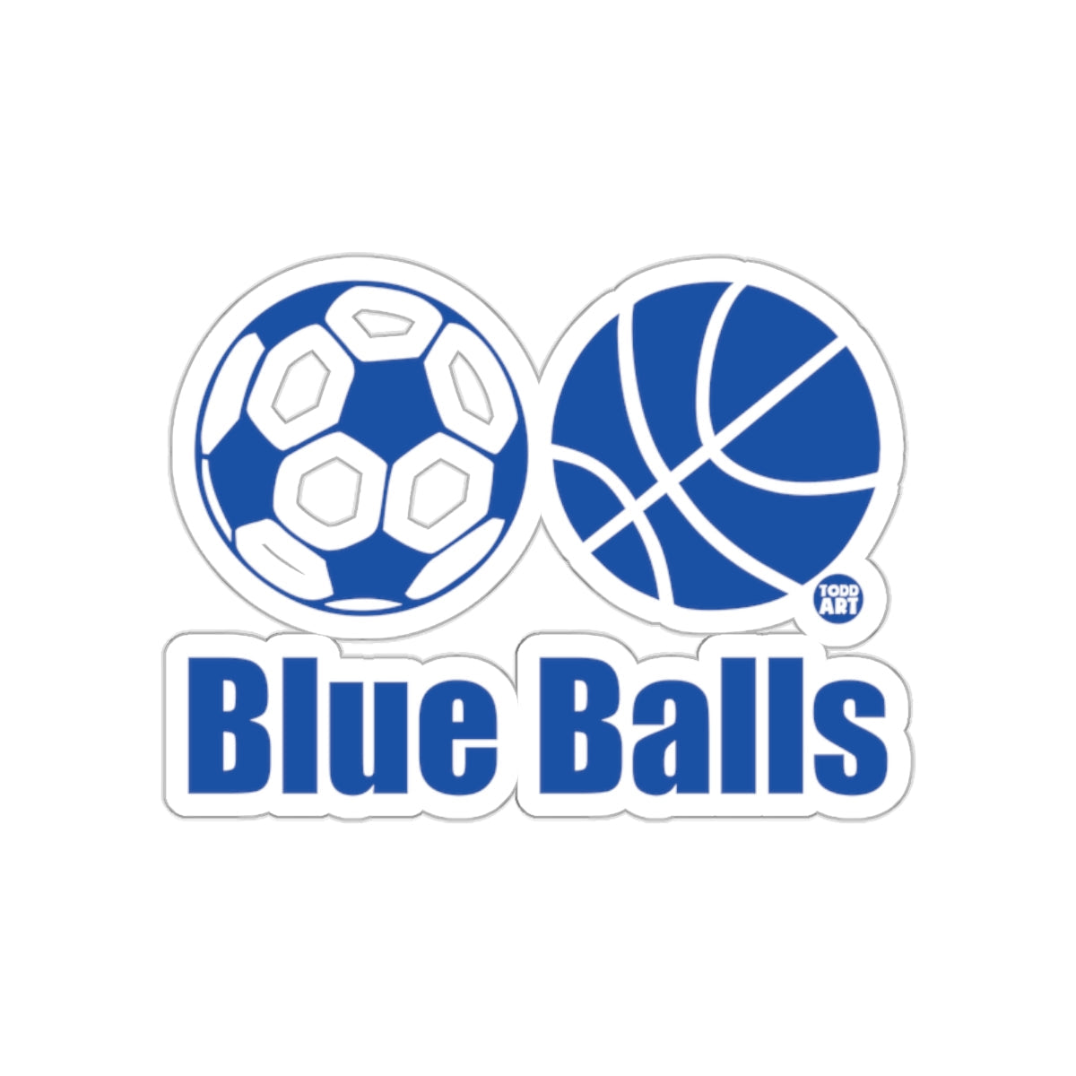 Soccer And Basketball Blue Balls Sports Art sticker