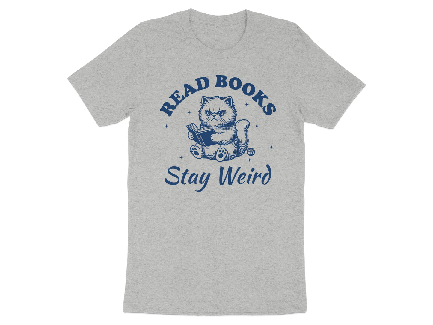 Read Books Stay Weird Cute Cat Graphic T-shirt