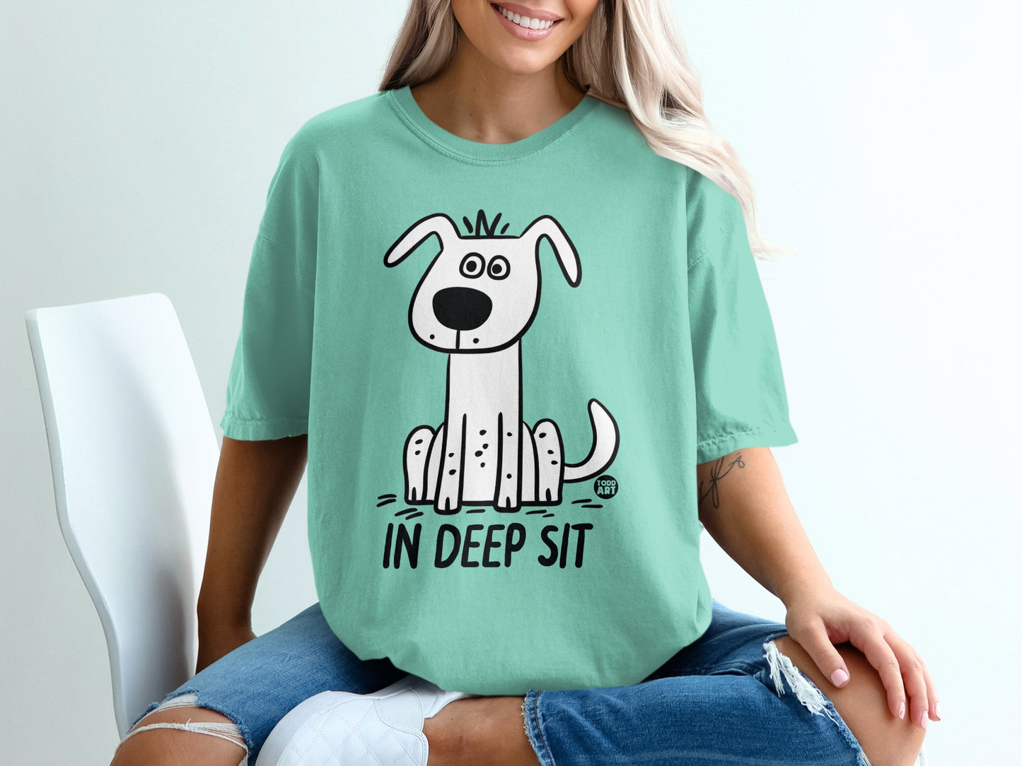 In Deep Sit Funny Dog Graphic Women's T-Shirt