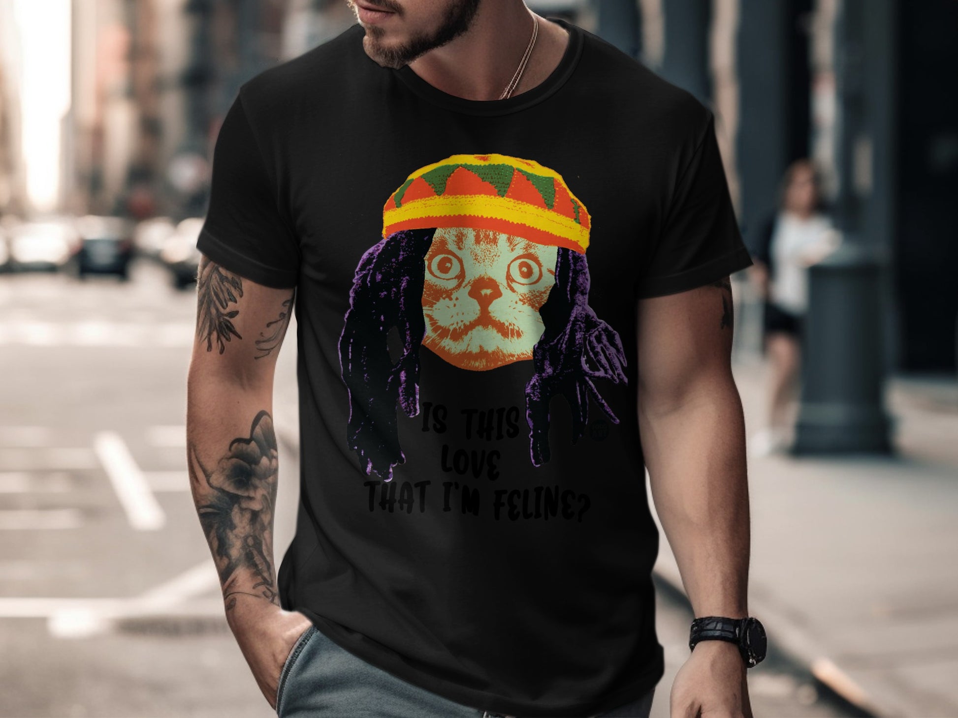 Rasta Cat Is This Love That I'm Feline T-Shirt