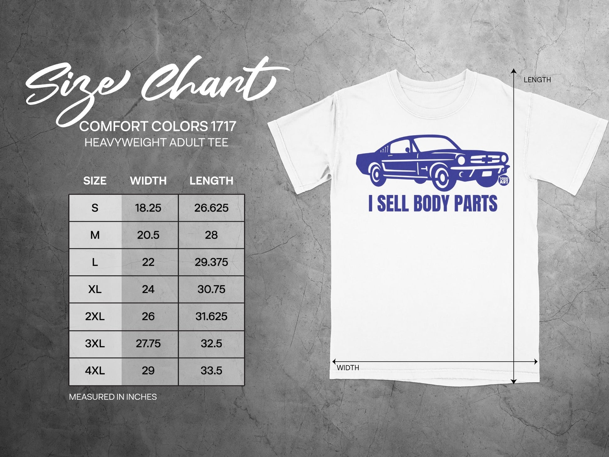 I Sell Body Parts Car Design Adult Tee-Shirt