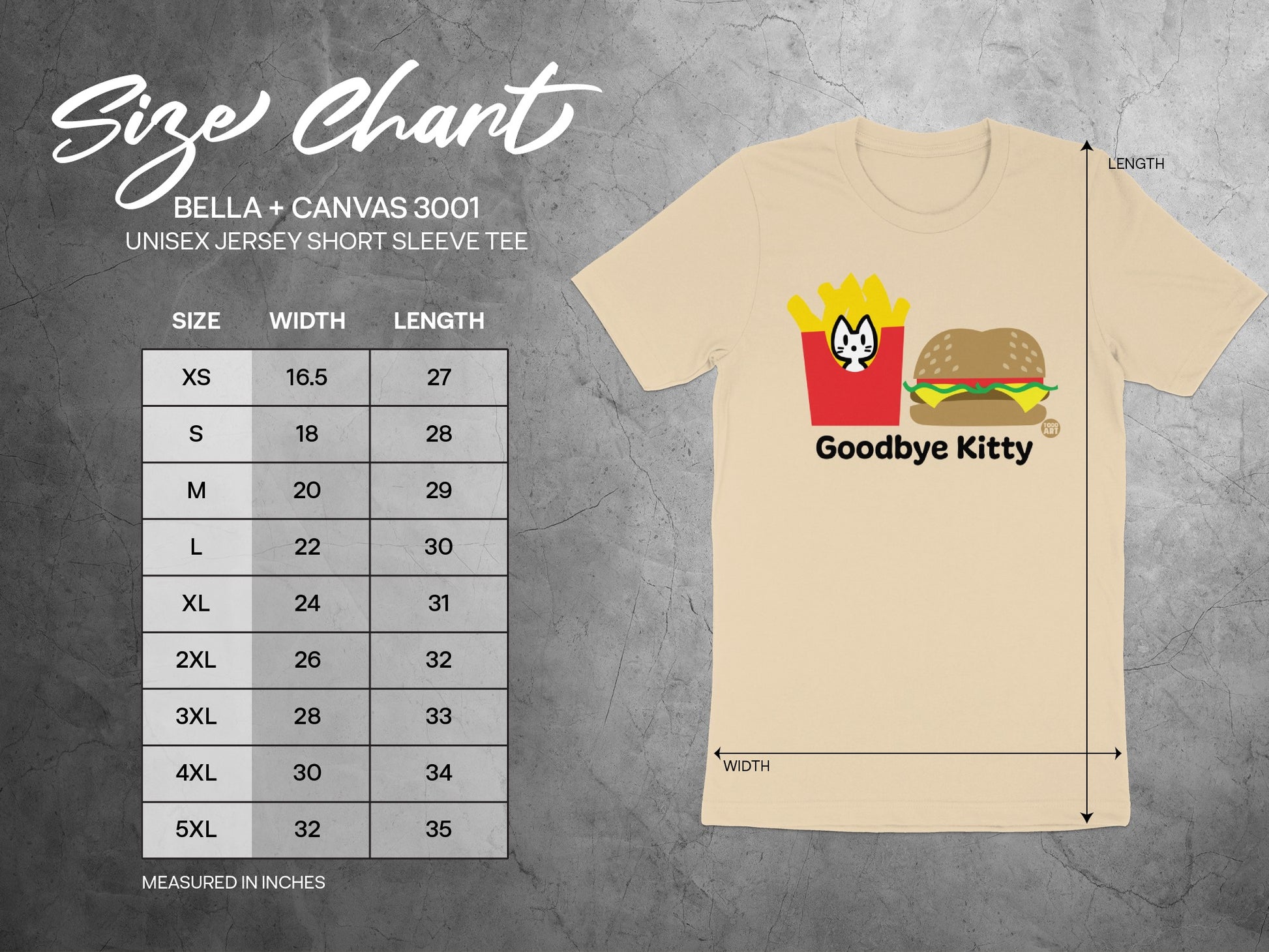 Fast Food Goodbye Kitty Unisex Jersey Short Sleeve Tee