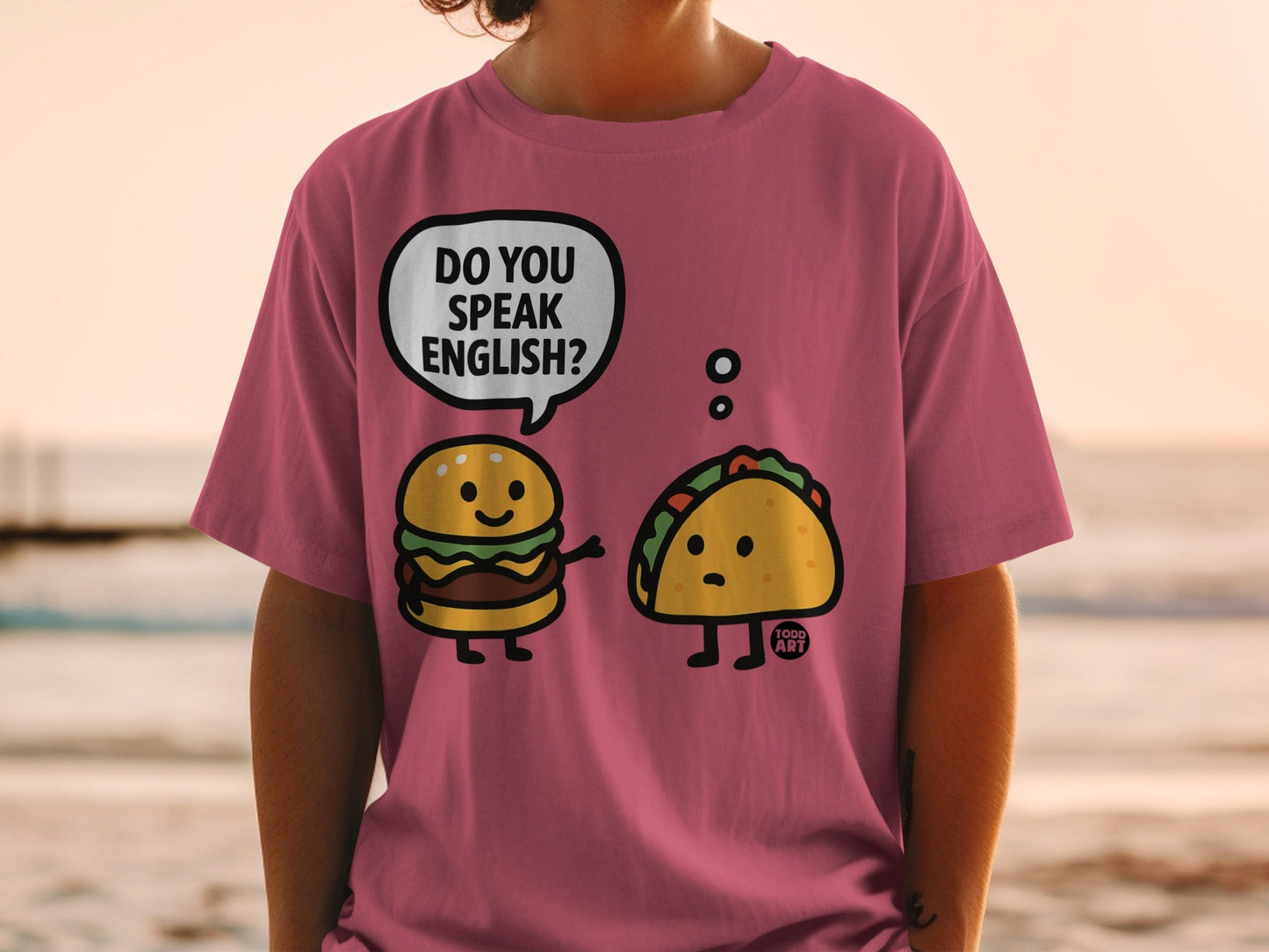 Do You Speak English Burger and Taco Graphic T-Shirt