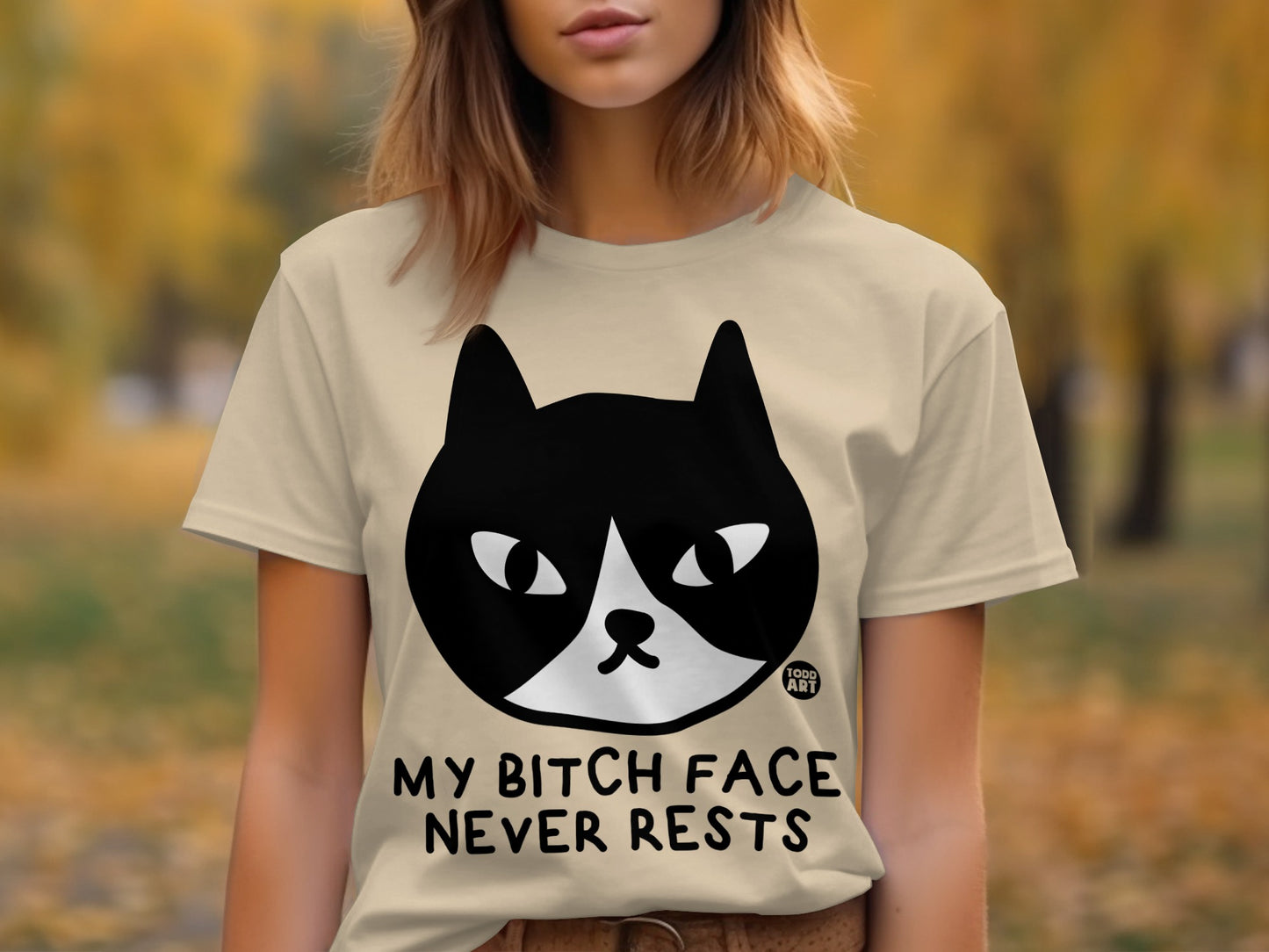 My Bitch Face Never Rests Funny Cat T-shirt