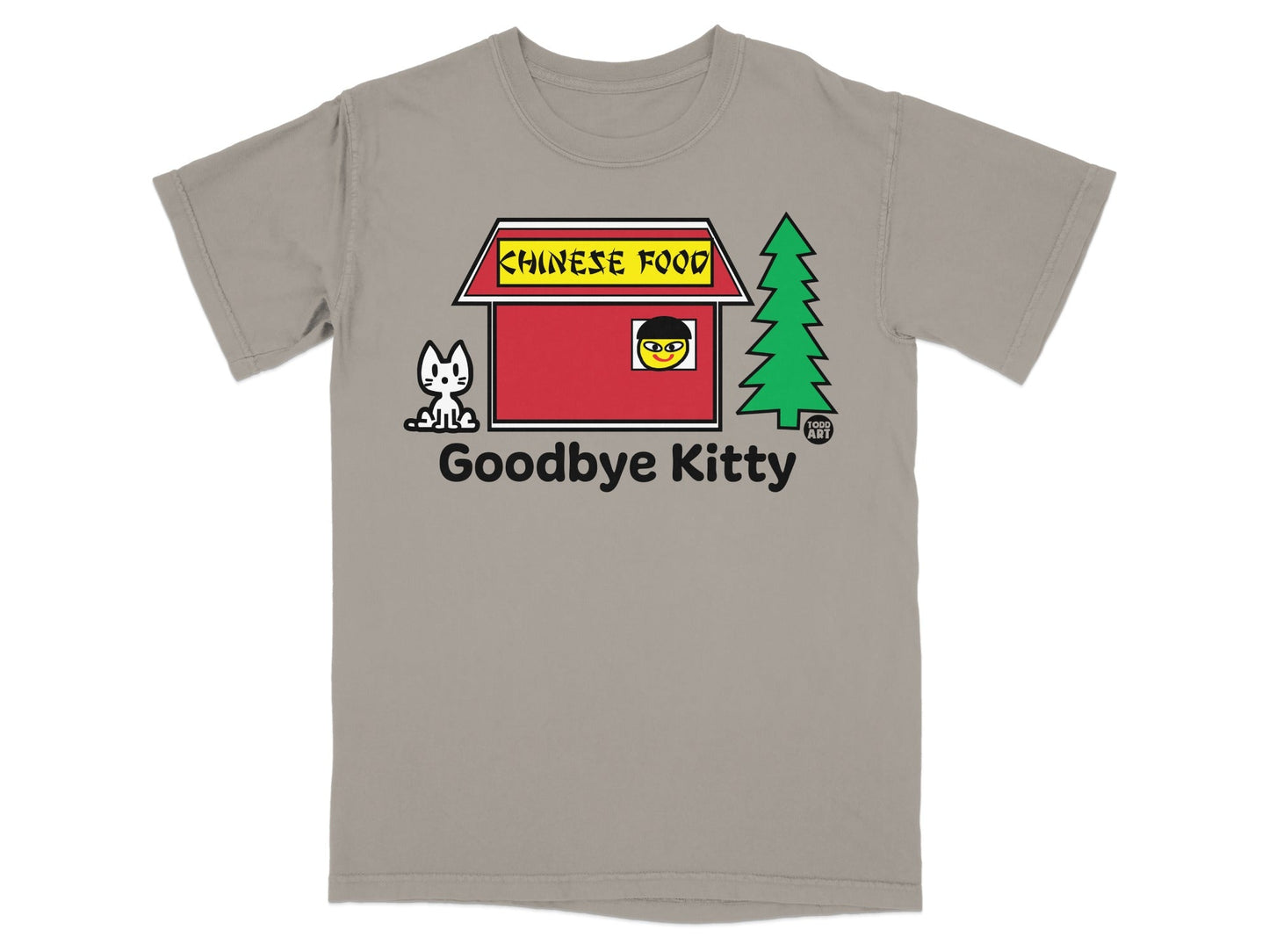 Goodbye Kitty Funny Chinese Food Graphic Tee