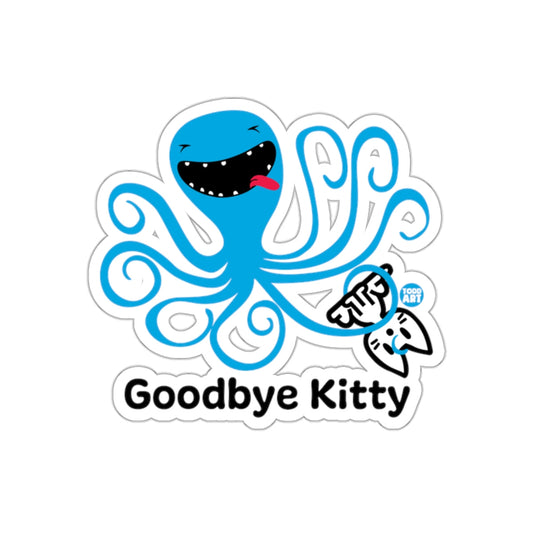 Goodbye Kitty Octopus Cartoon Funny Colorful sticker