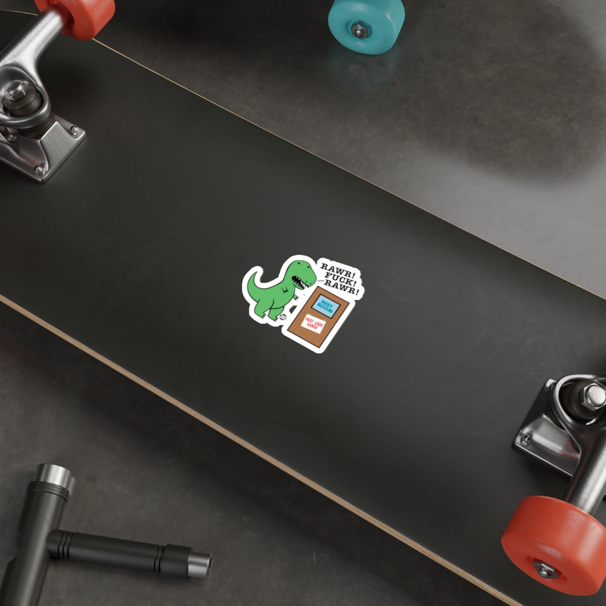 Cartoon Dinosaur Skateboard Deck Sticker product