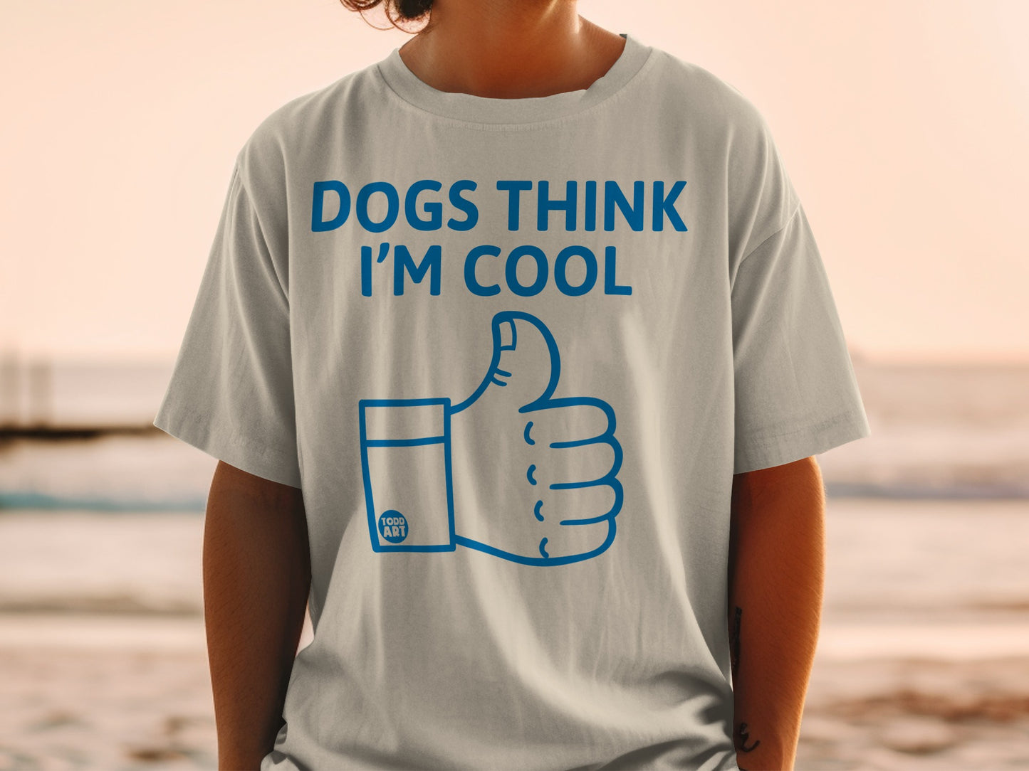 Dogs Think I'm Cool with Thumbs Up Graphic T-Shirt