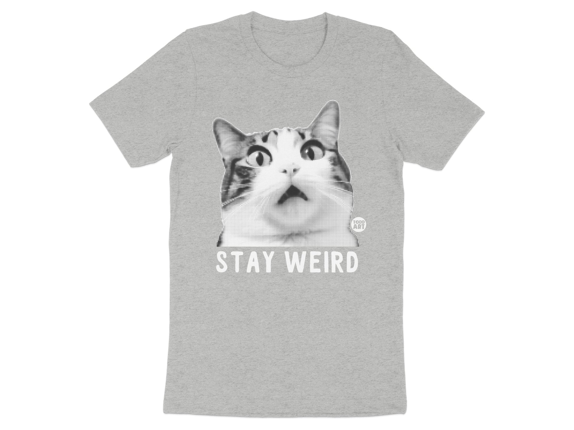 Stay Weird Cat Face Graphic Tee Shirt Product