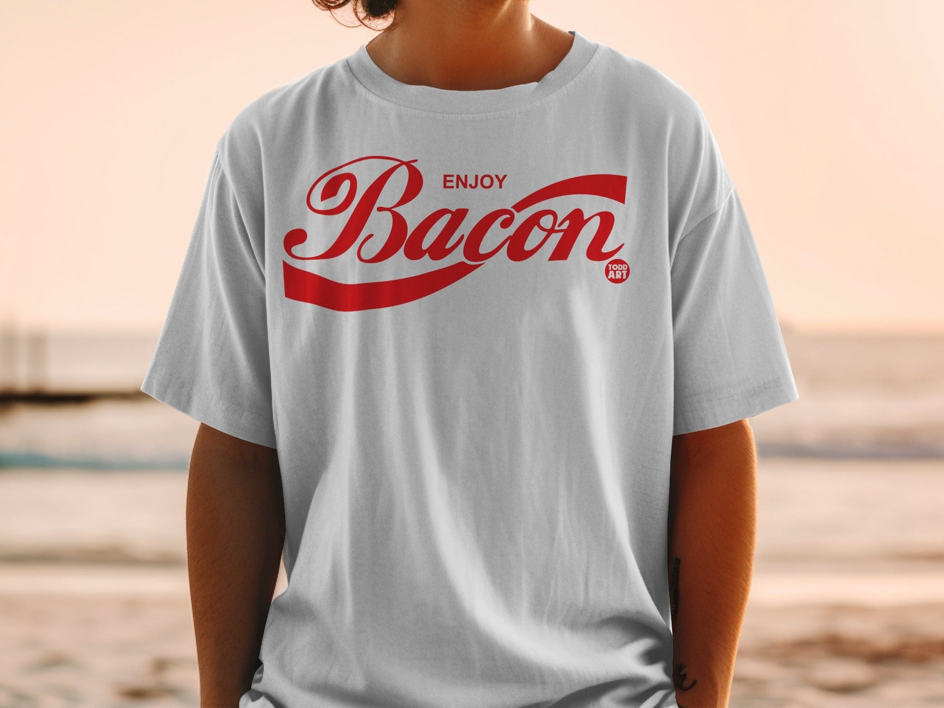 Enjoy Bacon Graphic Tee Shirt Perfect for Casual Wear