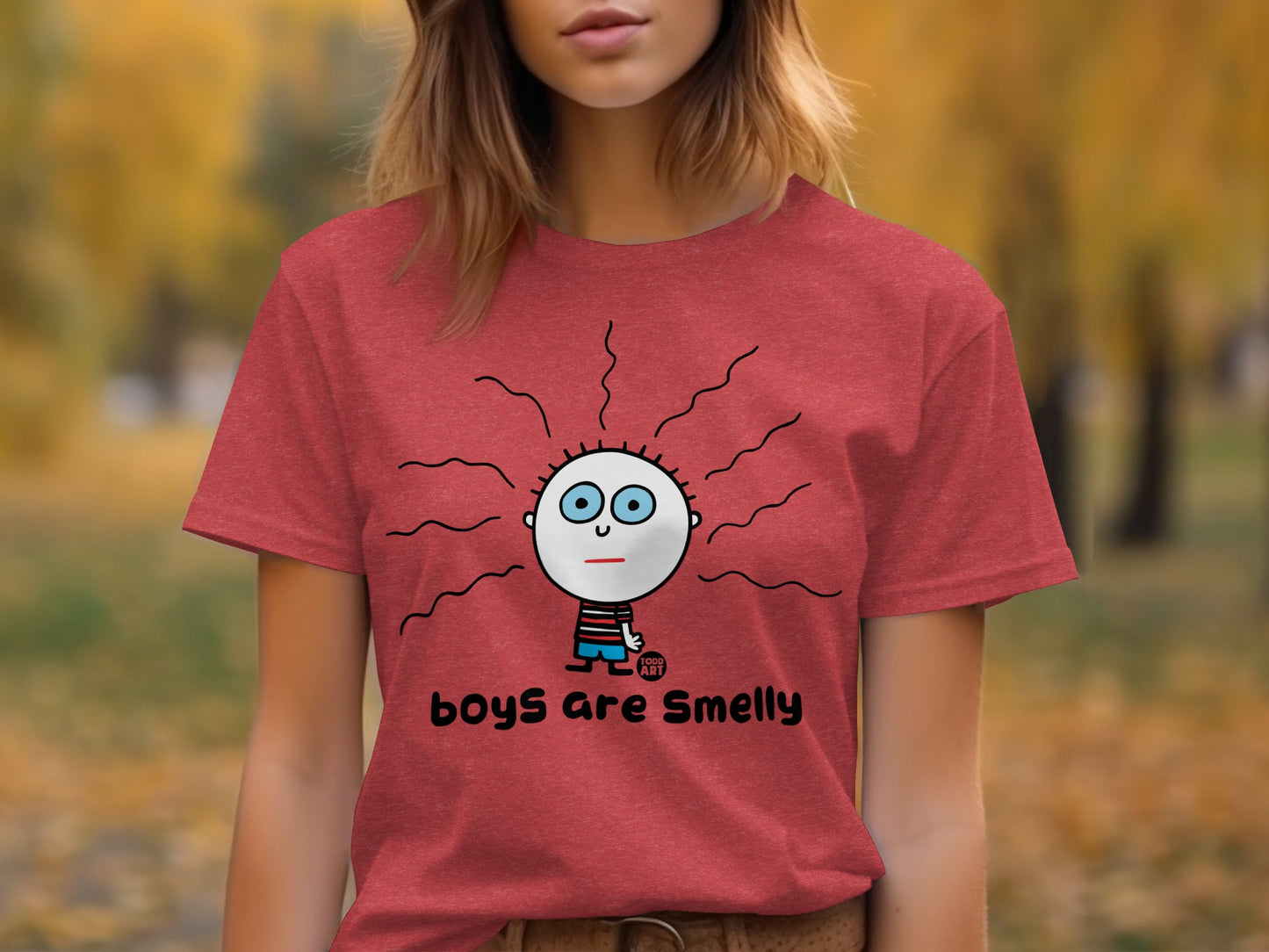 Boys Are Smelly Funny Cartoon Shirt for Casual Wear