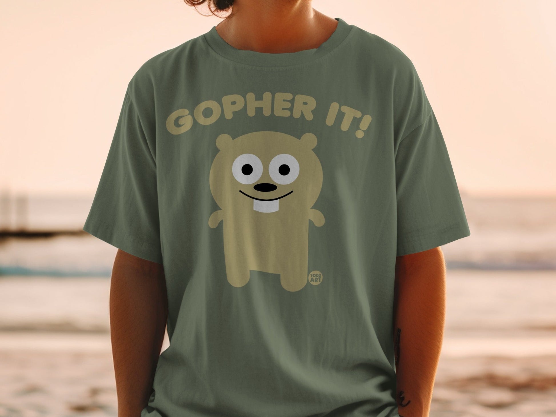 Gopher It Cute Cartoon Character Graphic Tee