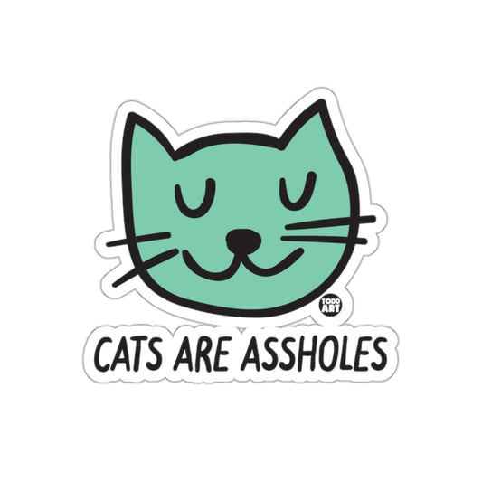 Cats Are A Holes Mint Cat Head Todd Art Funny sticker