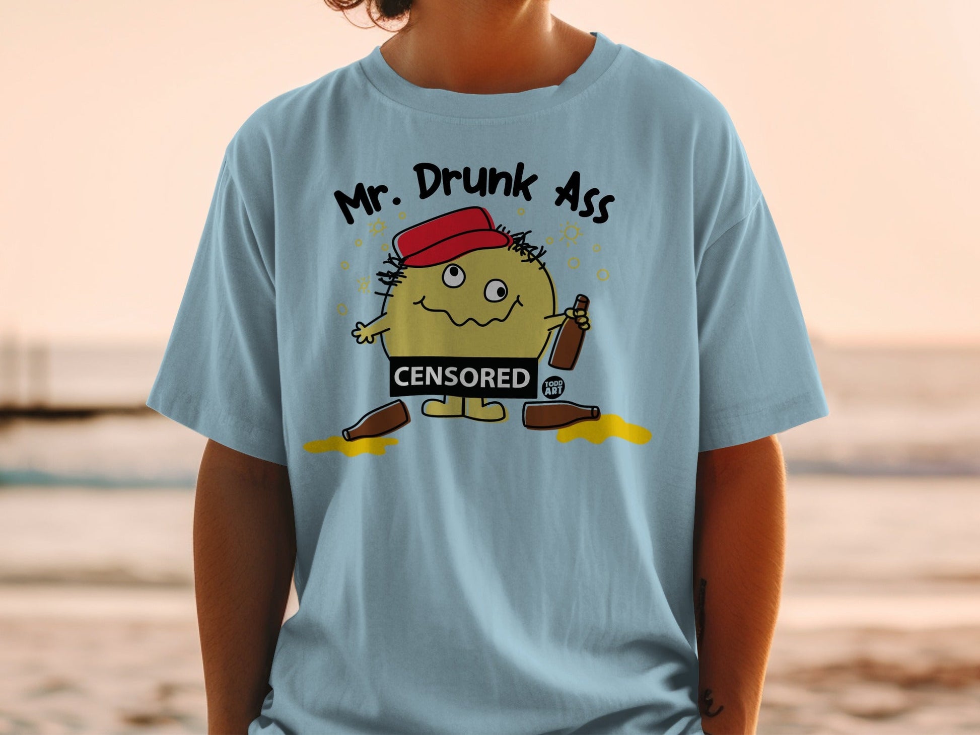 Mr. Drunk Ass Censored Graphic Tee Shirt