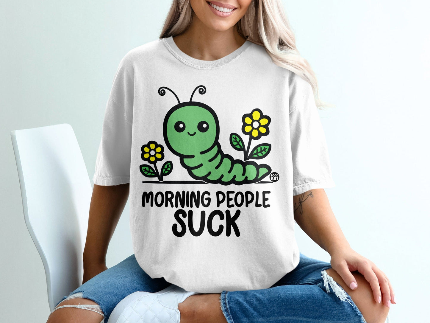 Morning People Suck Graphic Tee Fun Statement Shirt