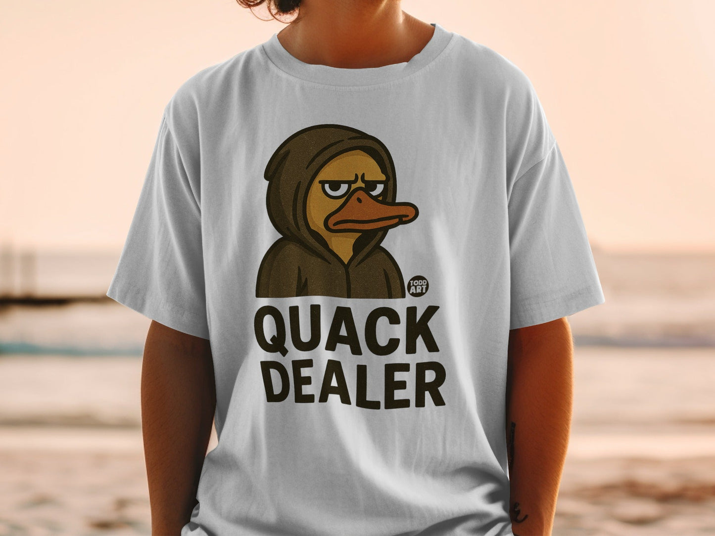 Quack Dealer T-Shirt with Hooded Duck Graphic Design
