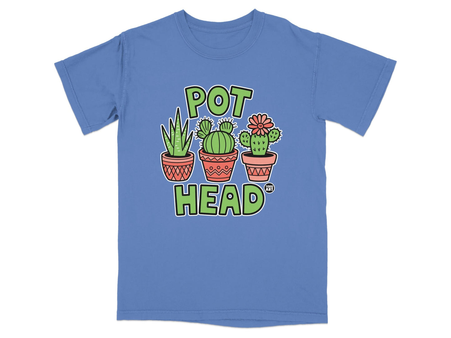 Funny Pothead Cacti Plant Graphic Tee T-shirt