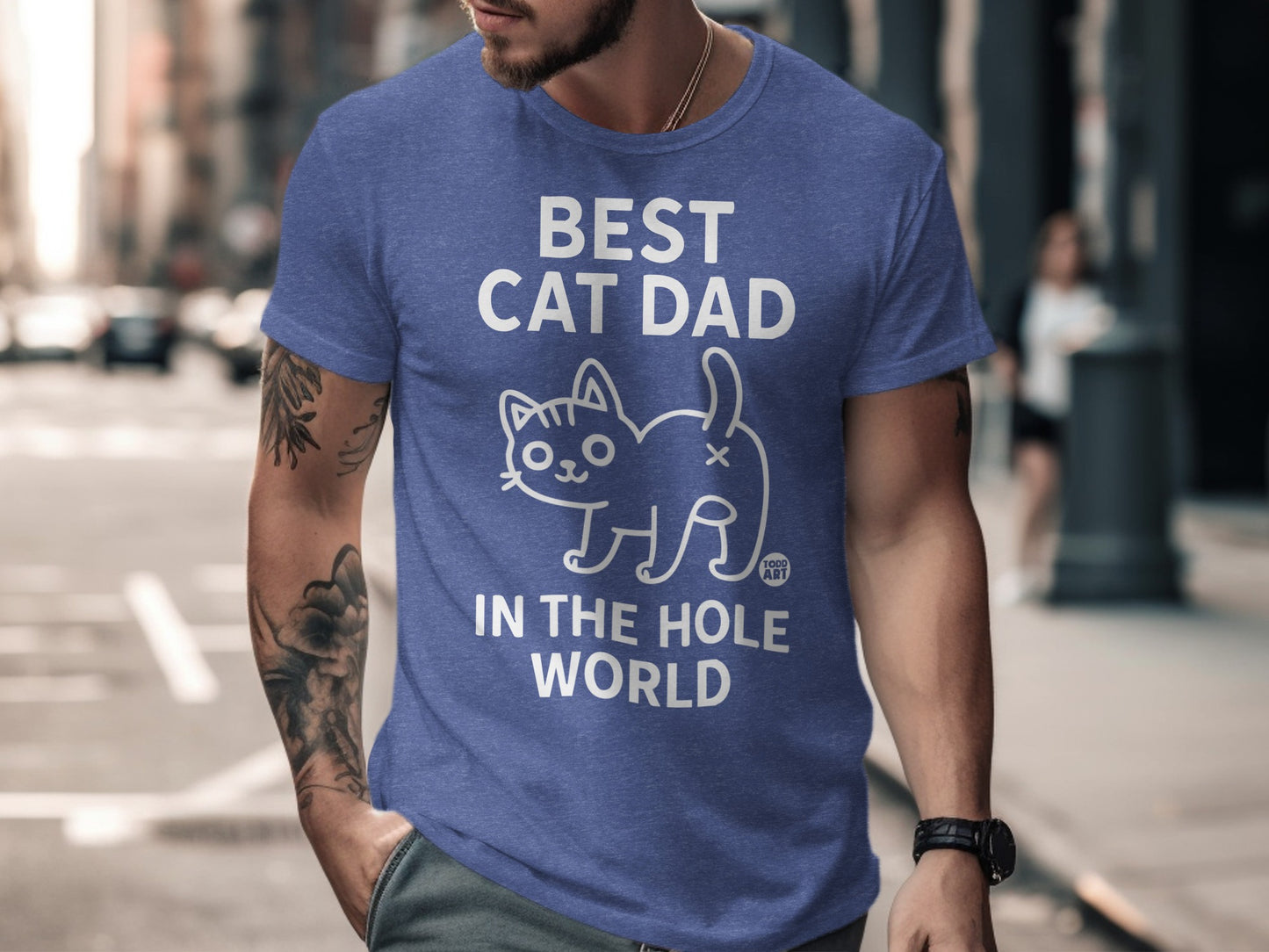Best Cat Dad in the Hole World Graphic Tee