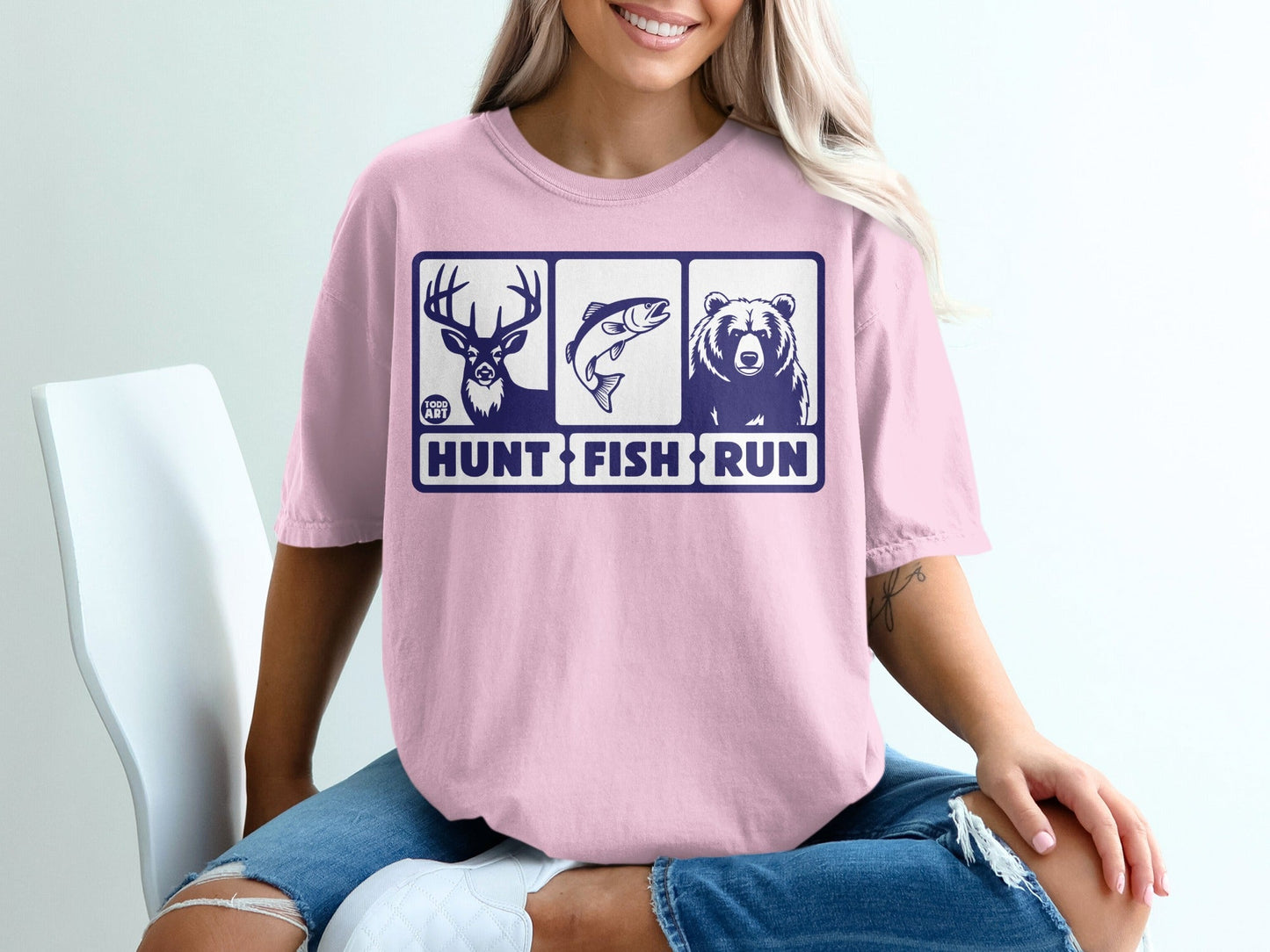 Hunt Fish Run Outdoors Graphic T-Shirt
