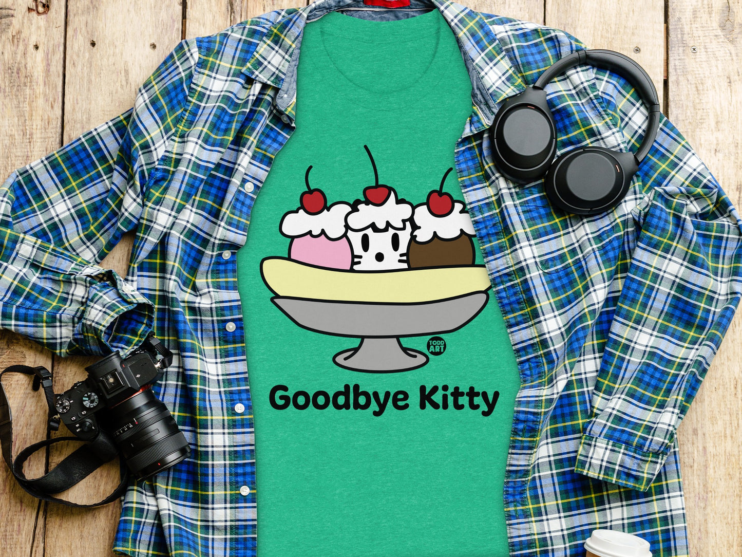 Goodbye Kitty Ice Cream Sundae Design Shirt