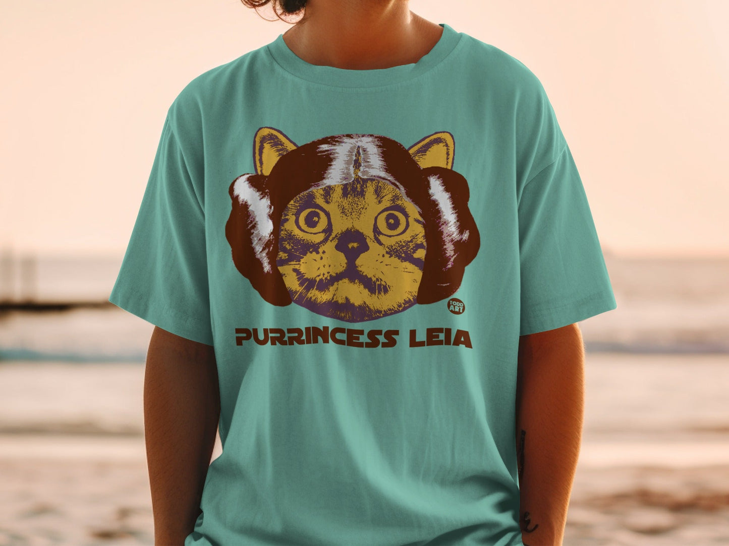 Purrincess Leia Cat Graphic Design T-Shirt Product