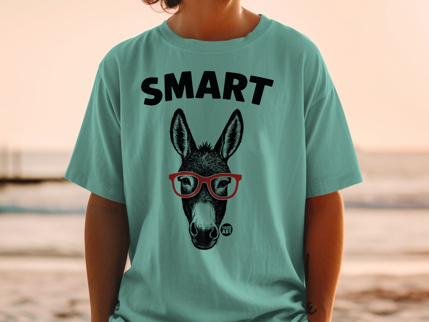 Smart Donkey with Glasses Funny Graphic Shirt