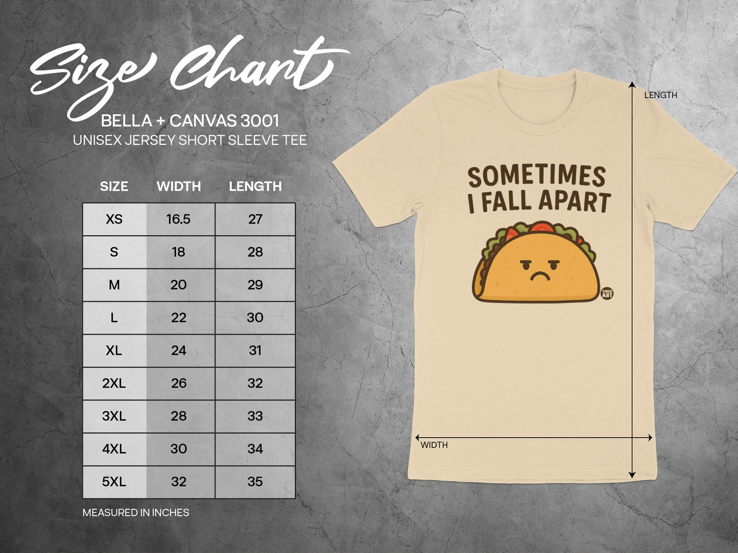Sometimes I Fall Apart Taco Graphic Tee Shirt