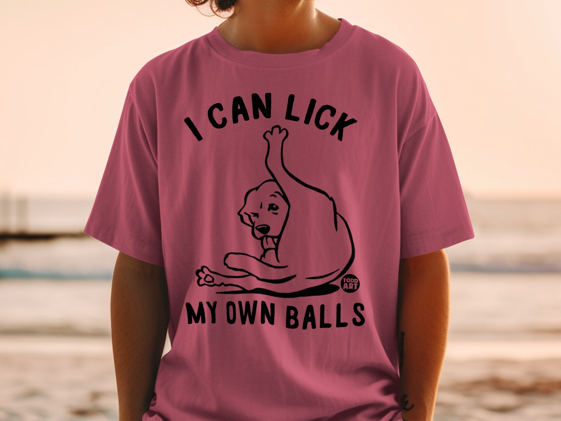 I Can Lick My Own Balls Funny Dog T-shirt