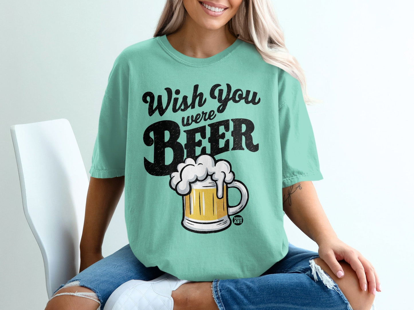 Wish You Were Beer Funny Graphic T-Shirt Product