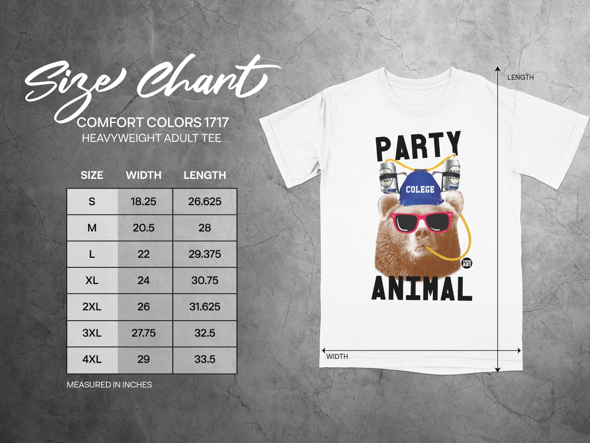 Party Animal College Bear Graphic Tee