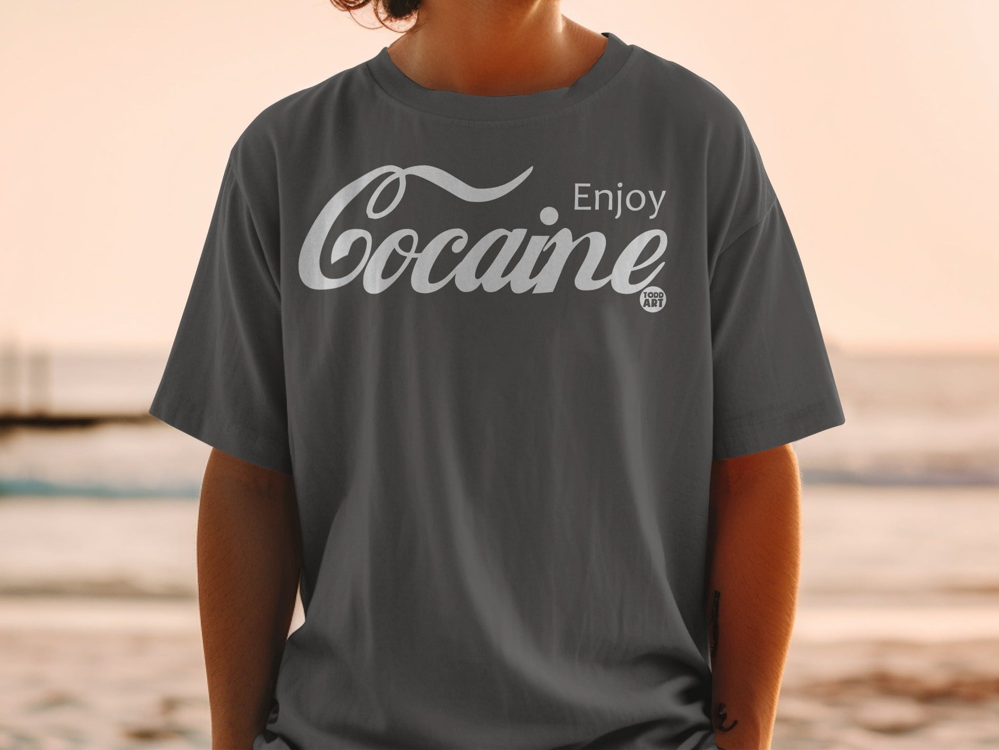 Enjoy Cocaine Todd Art Logo Design T-Shirt