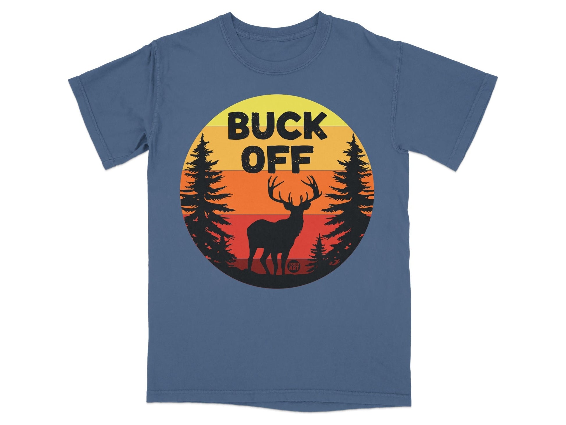 BUCK OFF Sunset Deer Graphic Tee Camping Shirt