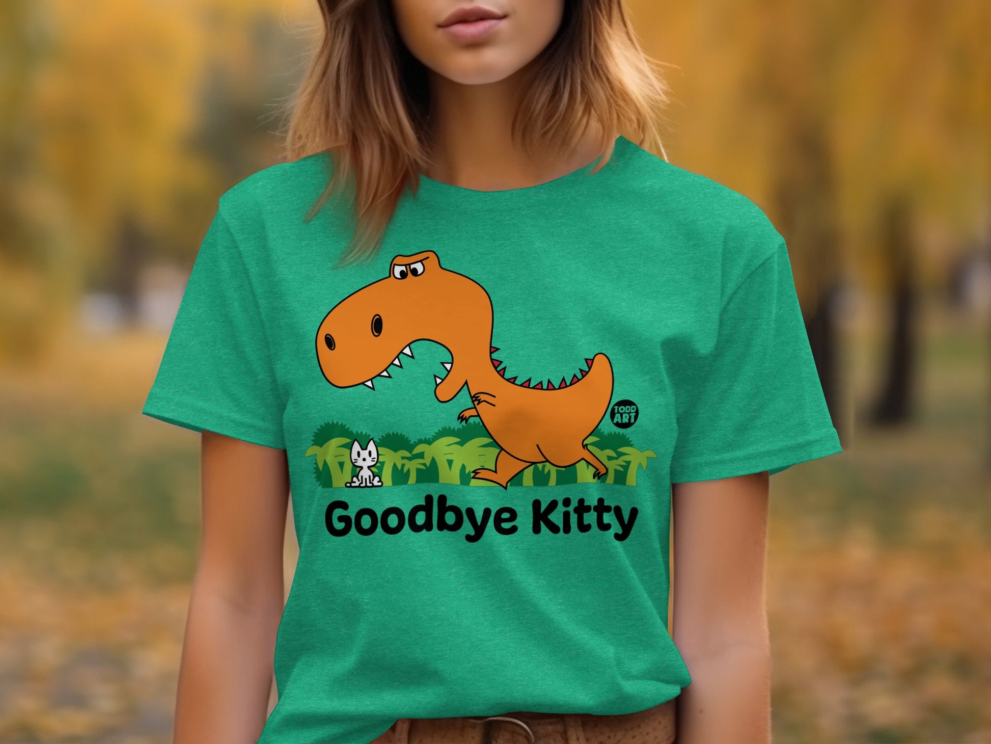 Goodbye Kitty Dinosaur Graphic T-shirt Product
